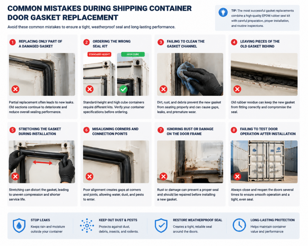 Common mistakes during shipping container door gasket replacement