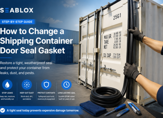 Replacing a shipping container door seal gasket to restore a weatherproof container door seal