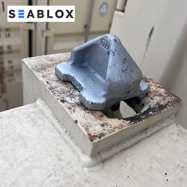 Shipping Container Stacking Pins Installed in ISO Corner Casting
